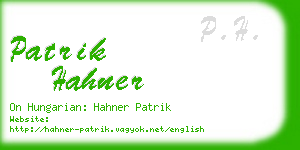 patrik hahner business card